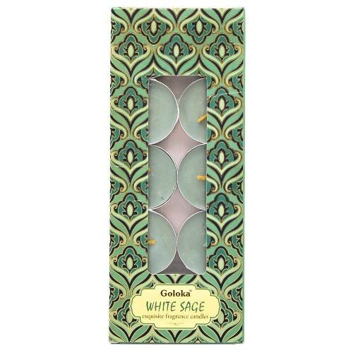 Goloka Weißer Salbei Teelichter 10 Stk