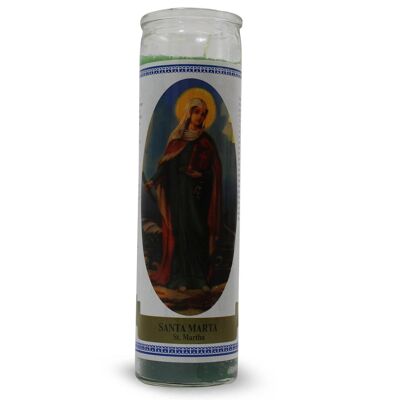 Candela con etichetta St. Martha Green wax'8