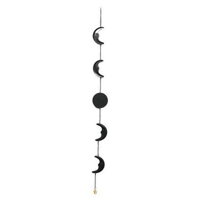 Colgante de pared de metal con forma de media luna y color negro