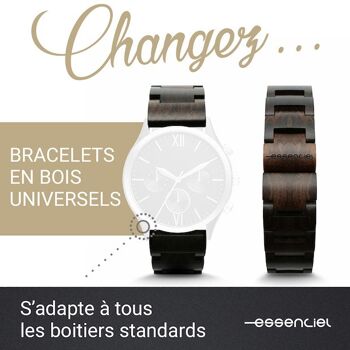 Bracelet en bois full Noyer - 20 mm 3