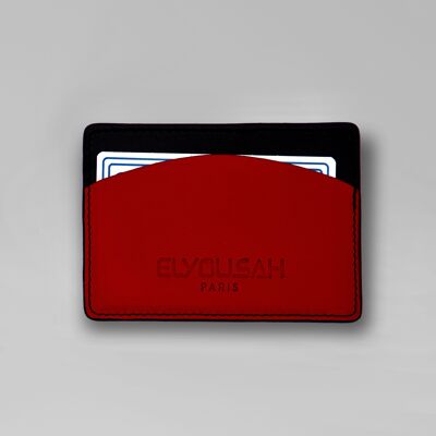 ARUM red and black card holder