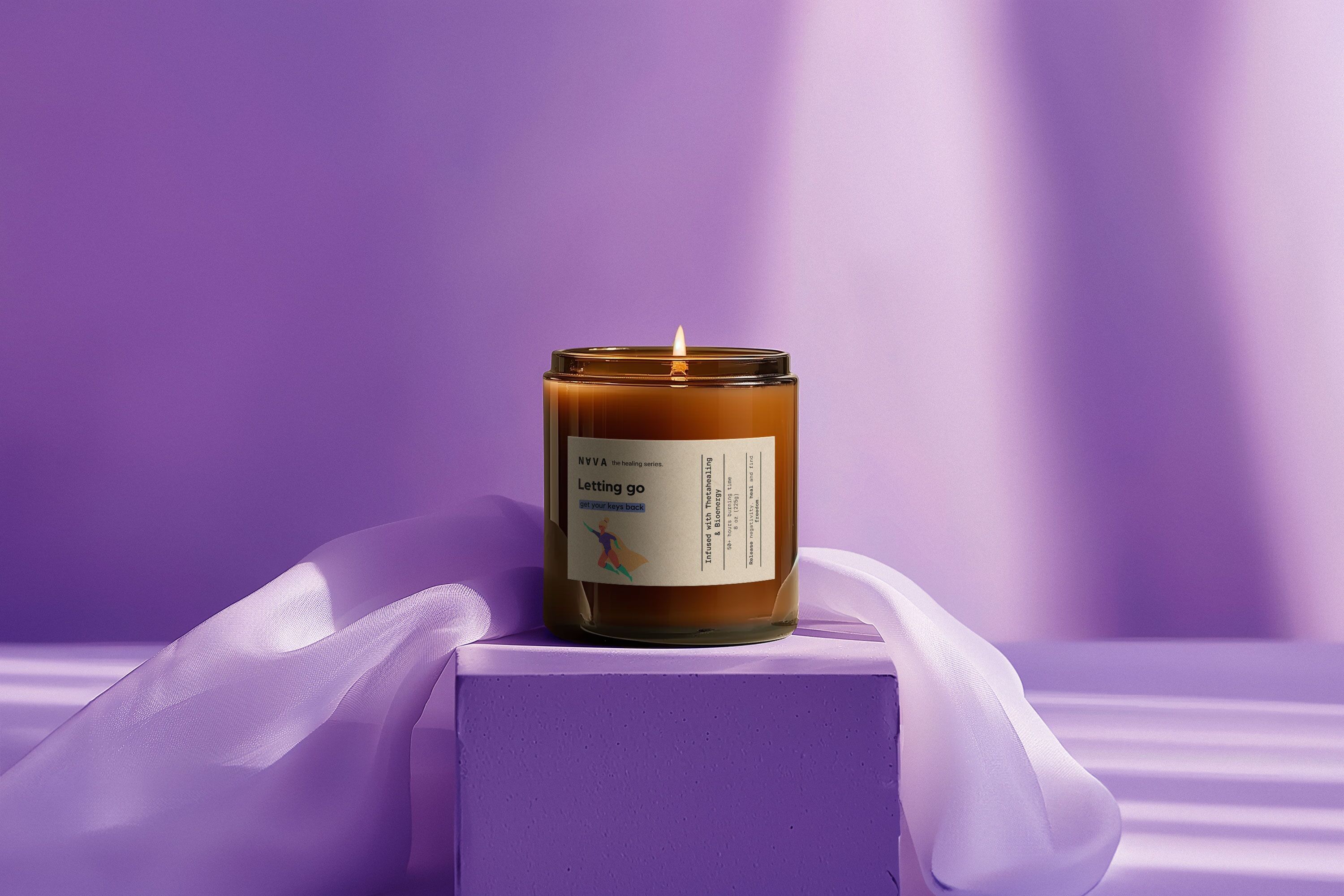 Vela de soja de aromaterapia orgánica, "Dejando ir" (60-180 ml)