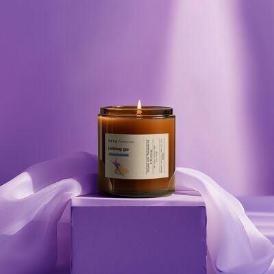 Vela de soja de aromaterapia orgánica, "Dejando ir" (60-180 ml)
