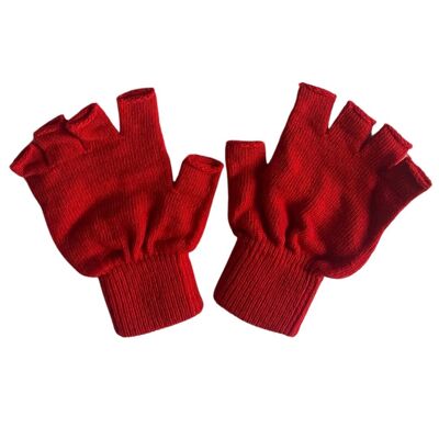 GANTS SANS DOIGTS EN LAINE KLUE | Rouge