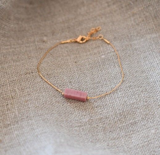 BRACCIALE IN PIETRA RODONITE