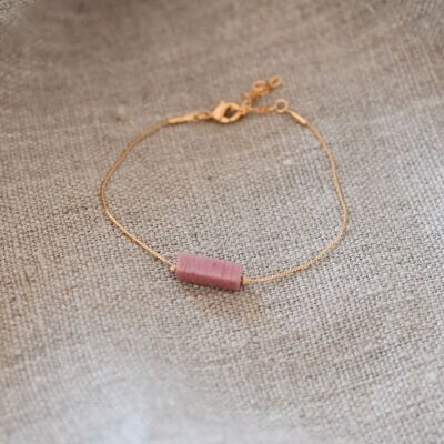 BRACCIALE IN PIETRA RODONITE