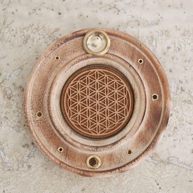 Portaincenso rotondo Fiore della Vita