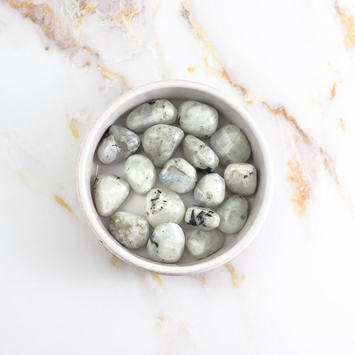 Pietra burattata Labradorite bianca