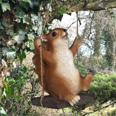 Scoiattolo sull'albero da giardino oscillante appeso ornamento, regalo per gli amanti degli animali della novità