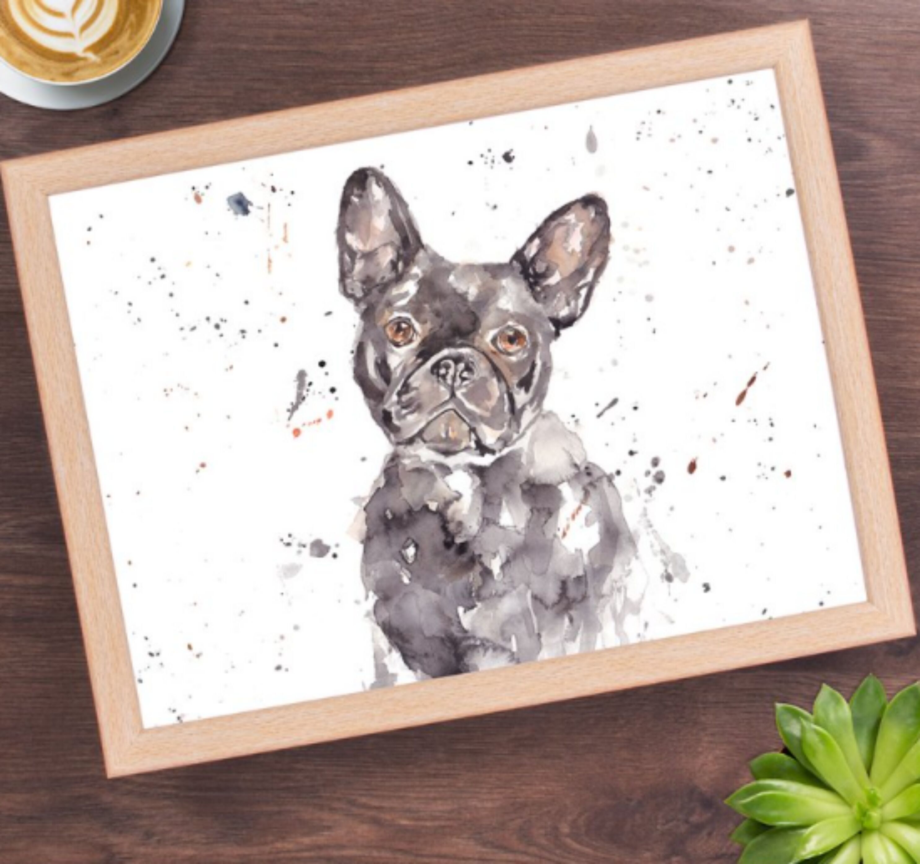 Knietablett mit französischer Bulldogge, Leonardo Leonardo Man's Best Friend, Hartschale, gepolstert, Tablett, Neuheit, Geschenk für Hundeliebhaber