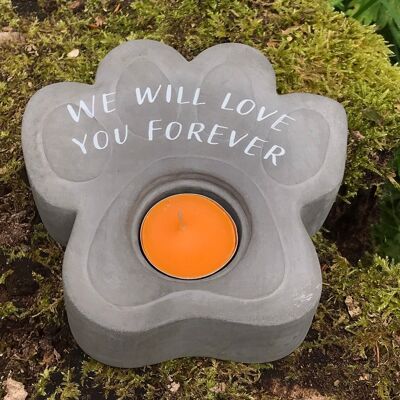 Portacandele a forma di zampa pesante, decorazione commemorativa per lapide di cani o gatti o regalo per la perdita di un animale domestico.