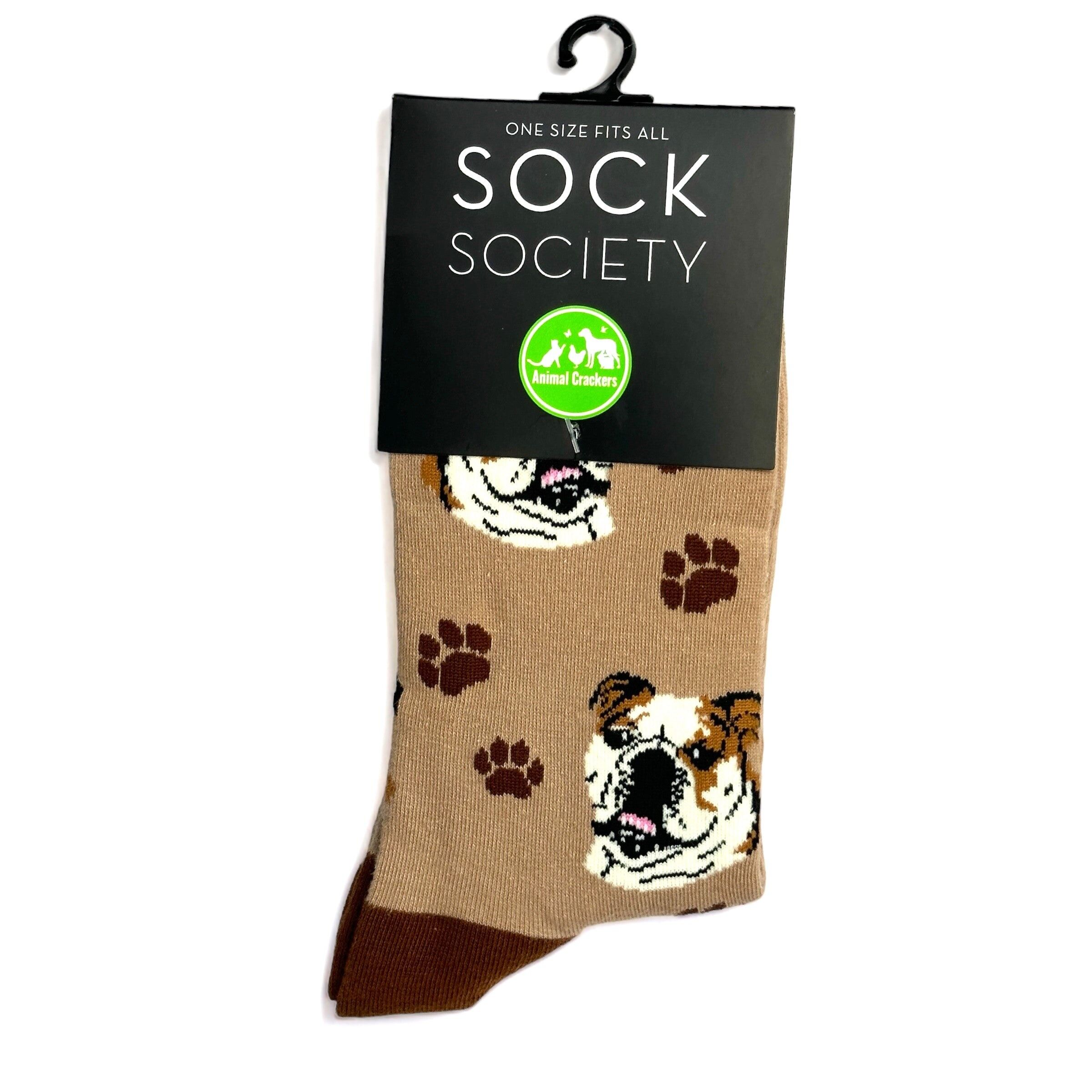Socken mit englischer Bulldogge, hochwertiger Baumwollmix für Damen, tolles kleines Geschenk für Hundeliebhaber