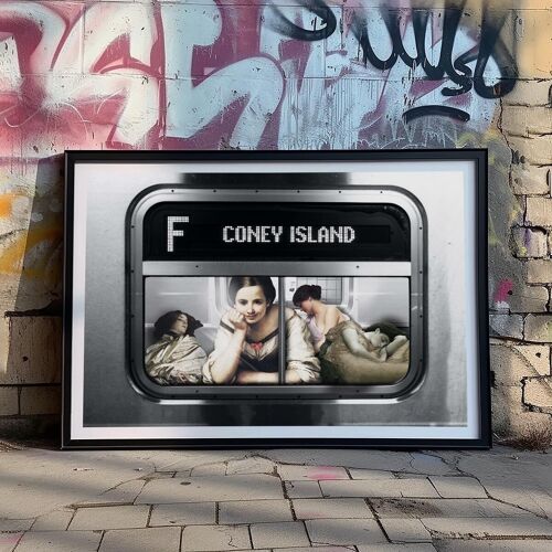 Subway to Coney Island art print