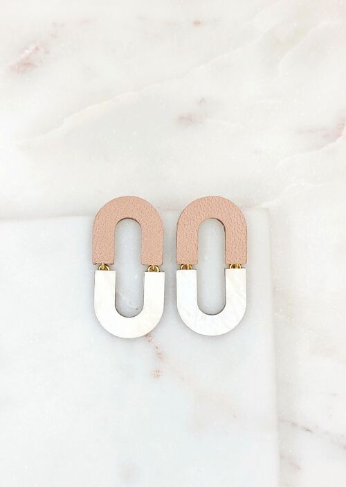 Boucles d'oreilles nacre & nude