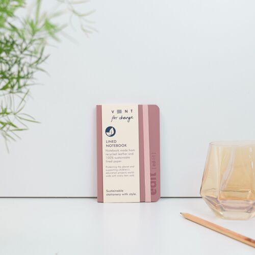 A6 recycled leather notebook - EDIT Powder Pink