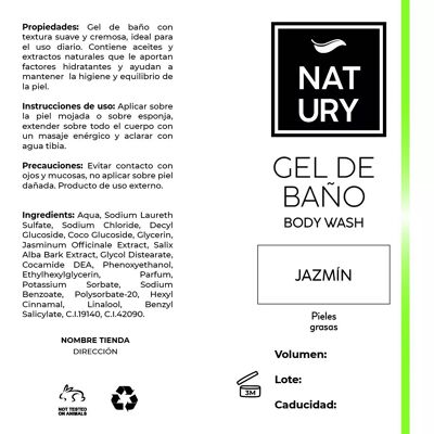 Jasmine Gel Polypropylene Adhesive Label (PACK OF 10 UNITS)