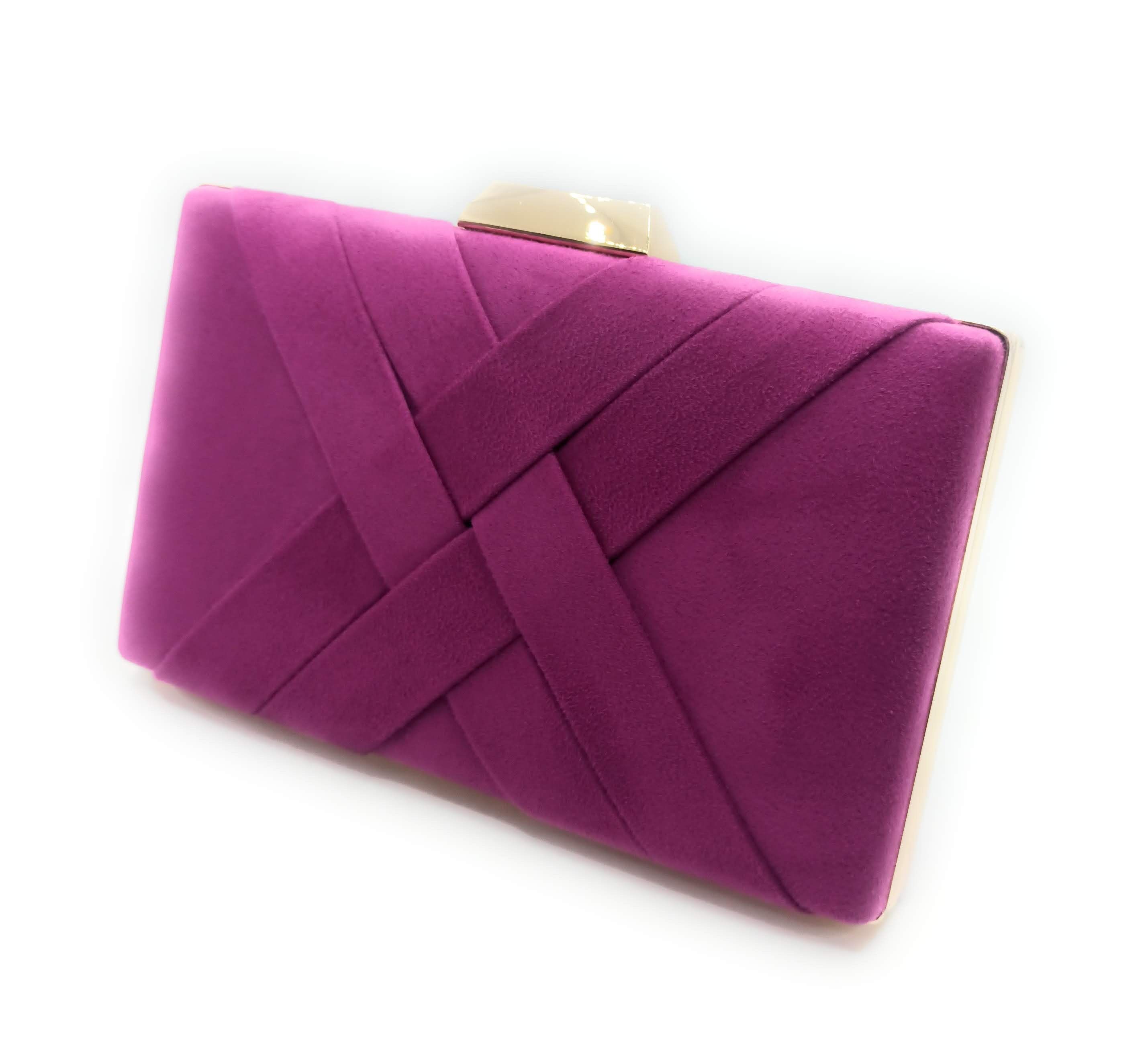 Sac à Main Party Bag Bandoulière Daim Violet Or