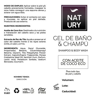 Étiquette adhésive en polypropylène gel de noix de coco (PACK 10 UNITÉS)