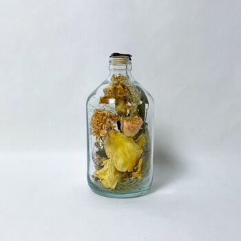 Fleurs séchées en verre Harapan 500ml cire noire 2