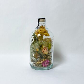 Fleurs séchées en verre Harapan 500ml cire noire 3