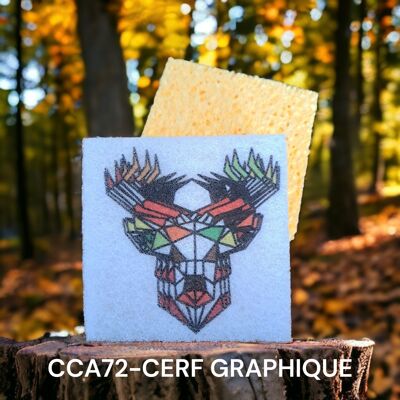 Eponge de menage cca72-cerf graphique