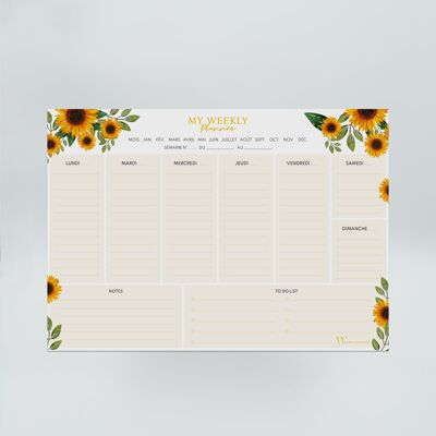 Bloc de notas Planificador Semanal Flores de Sol