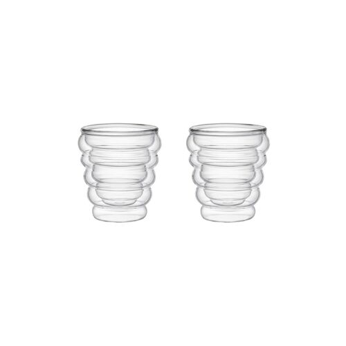 Tasses à café expresso double paroi vague 70ml - lot de 2
