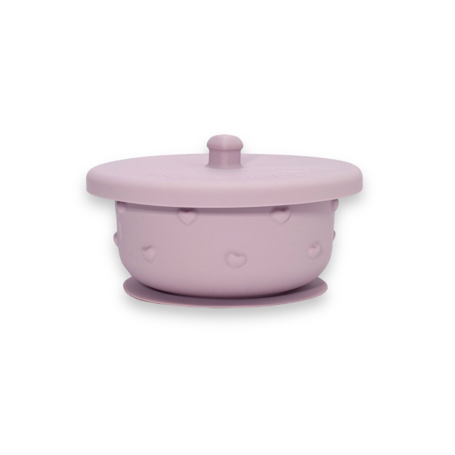 Silicone bowl with suction cup and 3D heart-shaped airtight lid