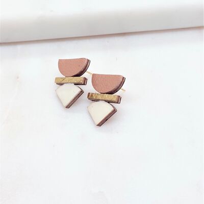 MOTHER-OF-PEARL & NUDE EARRINGS