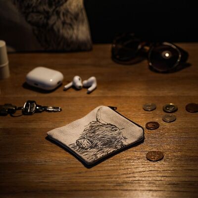 Borsa a tracolla in lino – Highland Cow