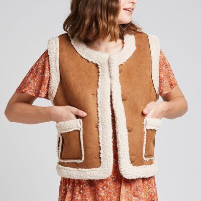 VALMOND - Chaqueta elegante de ante y moumoutte