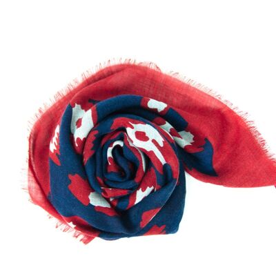 SCARF - SCARF - ÉCHARPE - SHAWLS made of wool in navy red