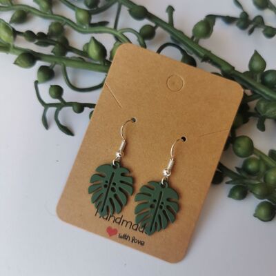Pendientes de hojas de plantas de Monstera