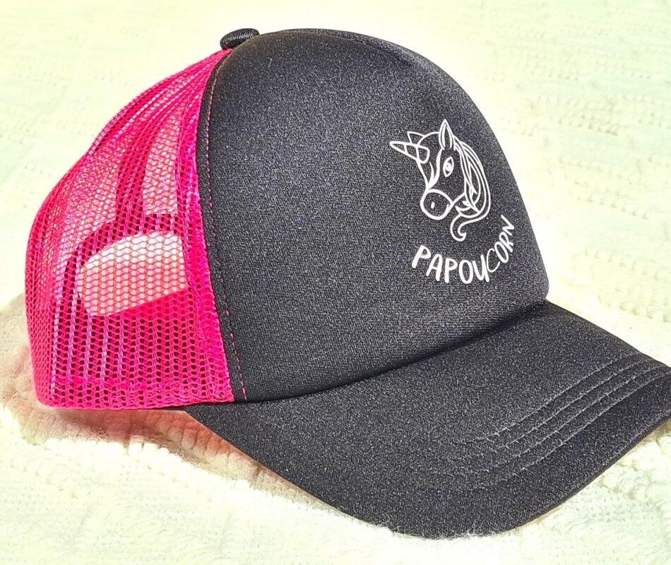 Rosafarbene Einhorn-Truckerkappe für Erwachsene