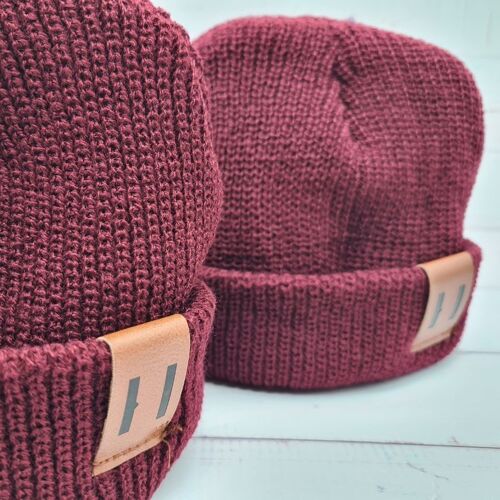 Coffret Bonnet assorti - Couleur Rouge Vigne