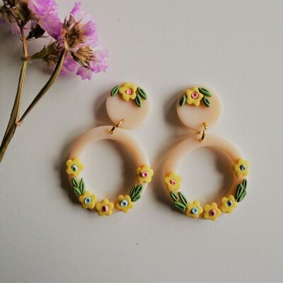 Pretty Floral Earrings (yellow flowers)