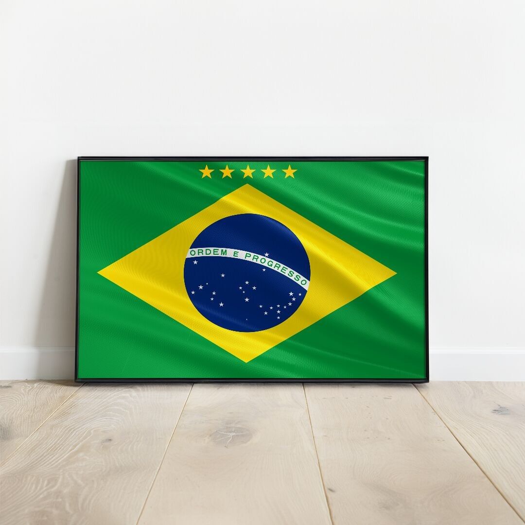 Brasilien-Flaggen-Poster I Weltmeister-Fußball-Poster I Flaggen-Poster