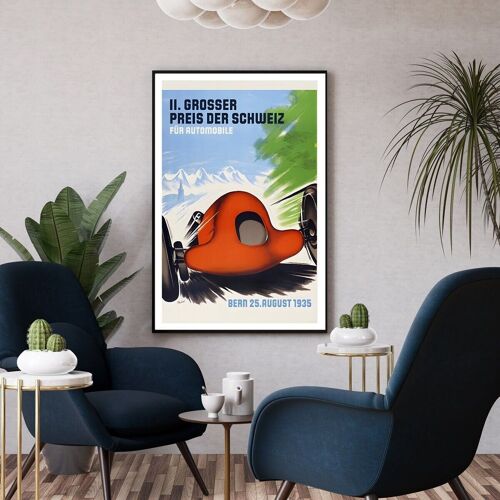 Affiche Bern course auto I Affiche vintage 1935 I Affiche Chistera