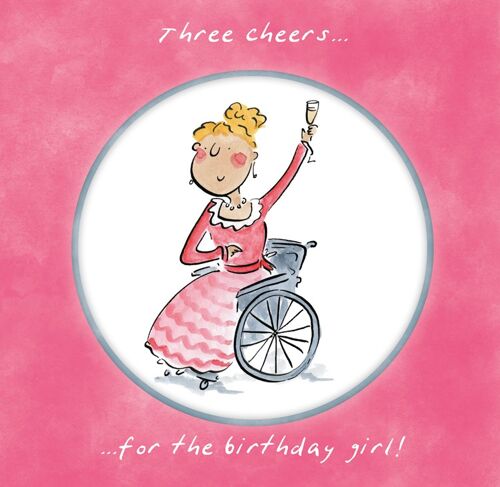 Three cheers for the birthday girl birthday card