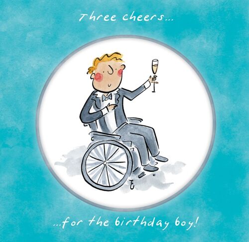 Three cheers for the birthday boy birthday card