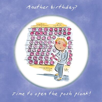 Posh plonk birthday card