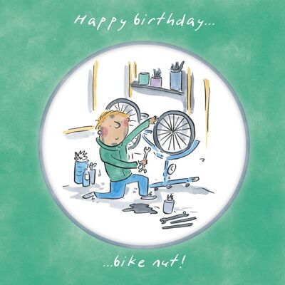Happy Birthday Bike Nut Geburtstagskarte