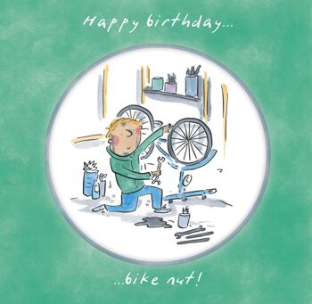 Carte d'anniversaire Happy Birthday Bike Nut