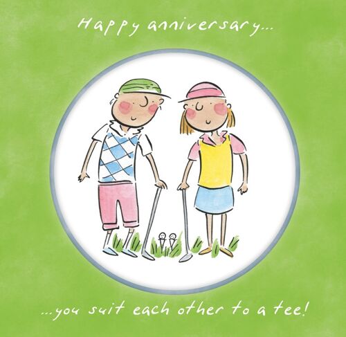 Suited to a tee anniversary card