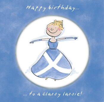 Carte d'anniversaire sur le thème écossais chic Lassie