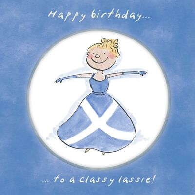 Classy Lassie Scottish themed  birthday card
