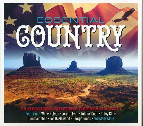 Willie Nelson, Loretta Lynn, Patsy Cline, Glen Campbell CD - Essential Country (75 tracce) (3xCD) (deluxe 4 fold digipak)