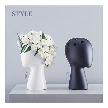 Vase - Vase à fleurs en forme de tête - Ensemble - Décoration d'intérieur - Vase à fleurs - Cadeau unique 5