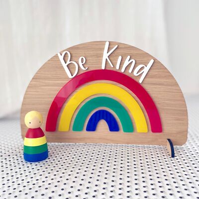Be Kind Rainbow aus Holz - Bold