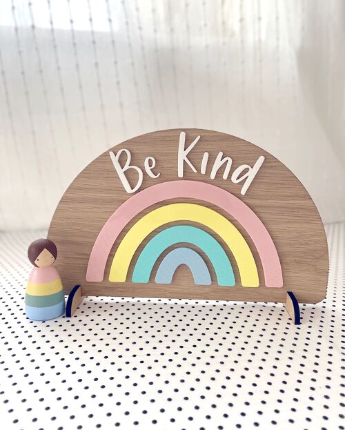 Wooden Be Kind Rainbow - Pastel